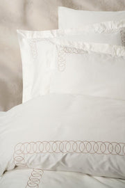 Brode Nakışlı çift Kişilik Saten Nevresim Takımı Riley Ekru Bonvagon