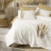 Brode Ranforce Çift Kişilik Nevresim Takımı Alvora Hardal 4 Adet Yastık Kılıfı Bonvagon