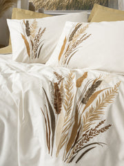 Brode Ranforce Çift Kişilik Nevresim Takımı Alvora Hardal 4 Adet Yastık Kılıfı Bonvagon