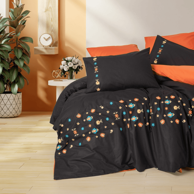 Brode Ranforce Çift Kişilik Nevresim Takımı Liker Kiremit 4 Adet Yastık Kılıfı Bonvagon