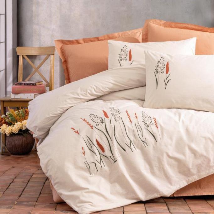 Brode Ranforce Çift Kişilik Nevresim Takımı Maia Karamel 4 Adet Yastık Kılıfı Bonvagon