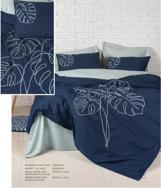 Brode Ranforce Çift Kişilik Nevresim Takımı Silva Mint 4 Adet Yastık Kılıfı Bonvagon