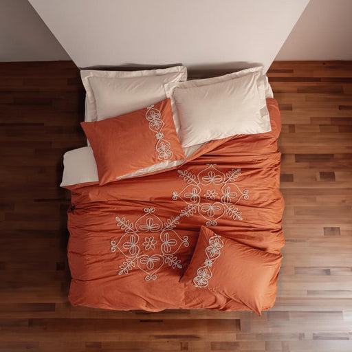 Brode Ranforce Çift Kişilik Nevresim Takımı Tiva Bej 4 Adet Yastık Kılıfı Bonvagon