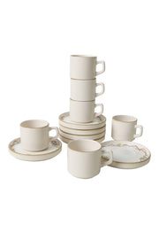 Bronz Çay Takımı 12 Parça 6 Kişilik Set Bonvagon