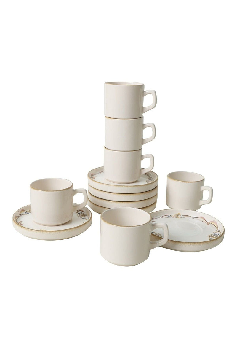 Bronz Çay Takımı 12 Parça 6 Kişilik Set Bonvagon