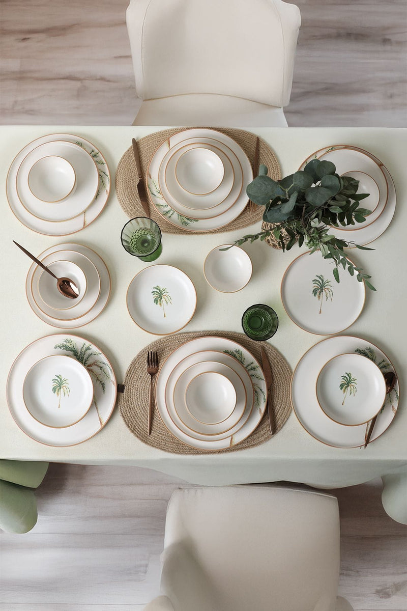 Bronz Yemek Takımı 24 Parça Palmiye Tasarım Bonvagon