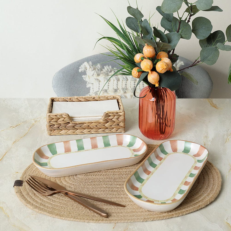 Bronze Palmiye Noyan Kayık Tabak 26 Cm 2 Adet 22900 Bonvagon