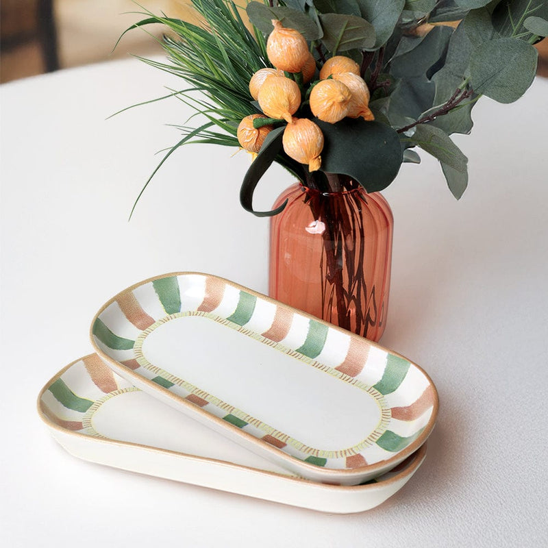 Bronze Palmiye Noyan Kayık Tabak 26 Cm 2 Adet 22900 Bonvagon