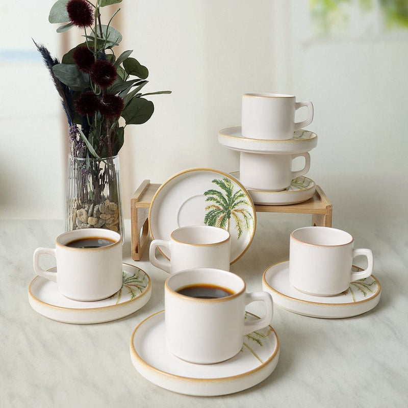 Bronze Palmiye Stackable Çay Takımı 12 Parça 6 Kişilik 22902-03 Bonvagon