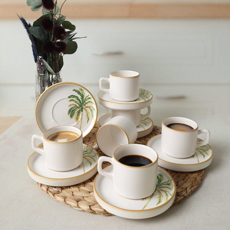 Bronze Palmiye Stackable Çay Takımı 12 Parça 6 Kişilik 22902-03 Bonvagon