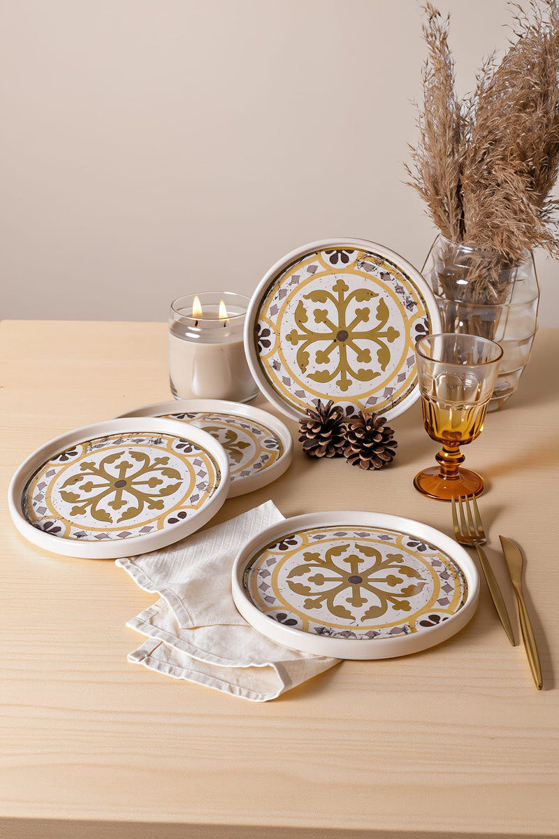 Brown Stackable Pasta Tabak 21 cm - 4 Adet Set