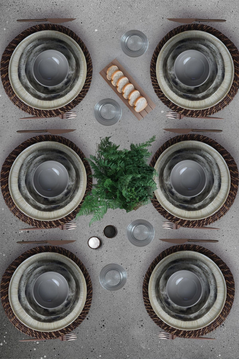 Brown Wave 24 Parça Yemek Takımı 6 Kişilik Bonvagon