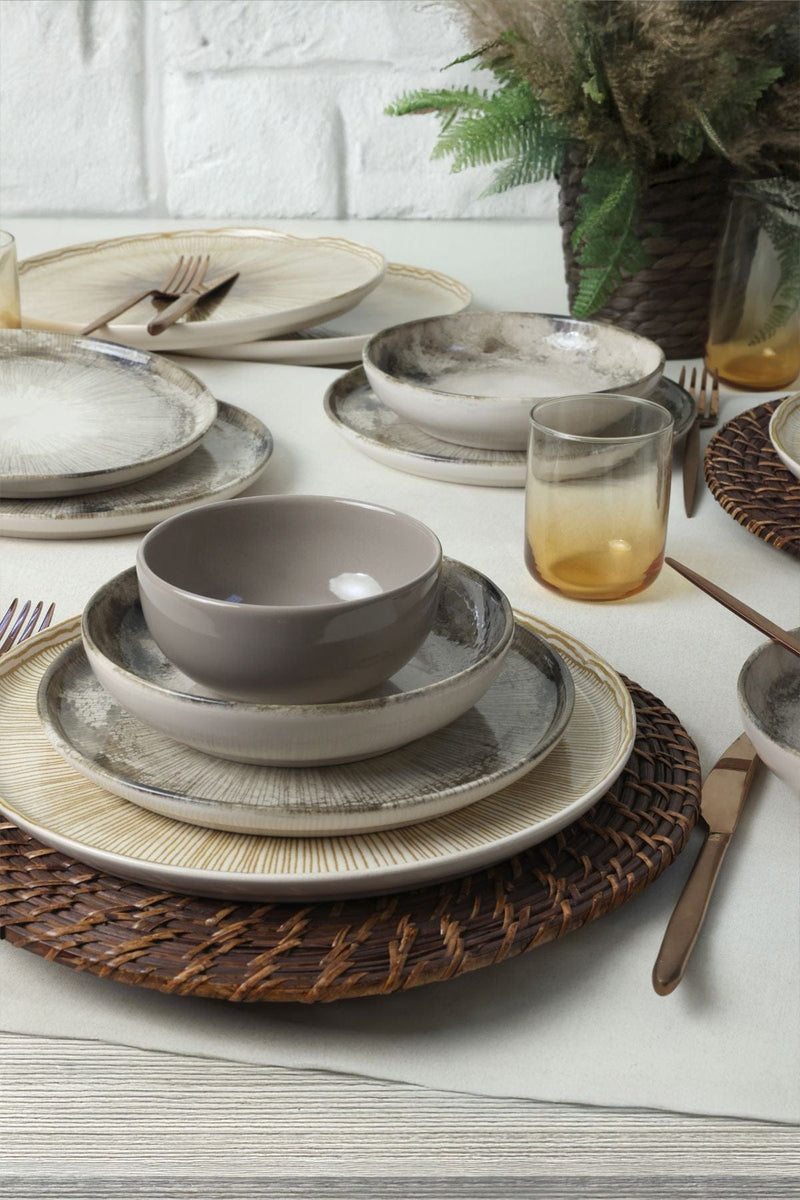 Brown Wave 24 Parça Yemek Takımı 6 Kişilik Bonvagon