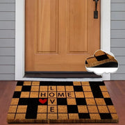 Bulmaca Love Home Doğal Koko Hindistan Cevizi Kapı Önü Paspas 60x40cm