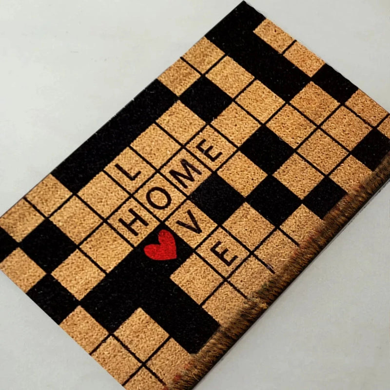 Bulmaca Love Home Doğal Koko Hindistan Cevizi Kapı Önü Paspas 60x40cm Bonvagon