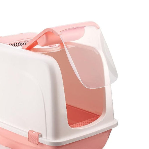 Büyük Kapalı Kedi Tuvaleti Mor Bonvagon