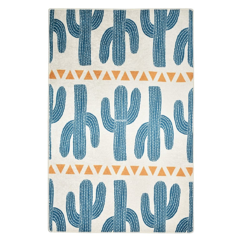 Cactus Time Dijital Baskılı Halı, Kaymaz Taban, Yıkanabilir Bonvagon