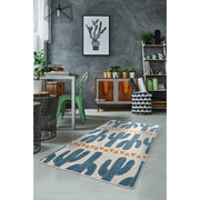 Cactus Time Dijital Baskılı Halı, Kaymaz Taban, Yıkanabilir Bonvagon