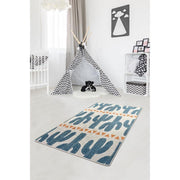 Cactus Time Yıkanabilir Antibakteriyel Çocuk Halısı, Kaymaz Taban, Yıkanabilir Bonvagon