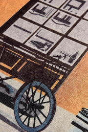 Cafe Dijital Baskılı 2li Set Banyo Halısı, Kaymaz Taban, Yıkanabilir Bonvagon