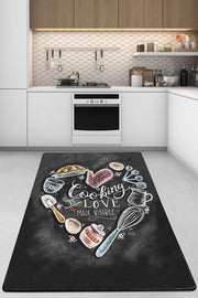 Cake Mold Dijital Baskılı Mutfak Halısı, Kaymaz Taban, Yıkanabilir Bonvagon