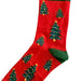 Çam Ağacı Desenli Kırmızı Yeşil Renkli Çorap 36-41 Bonvagon