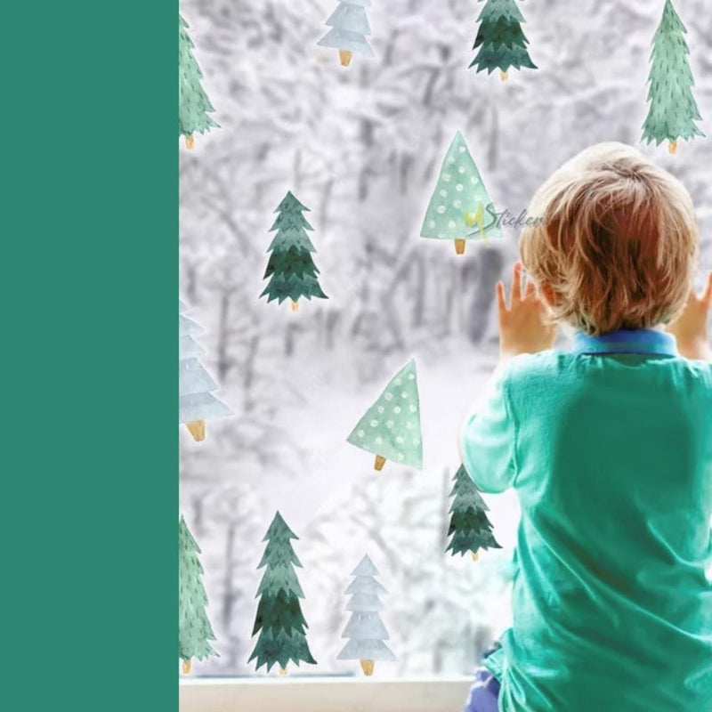 Çam Ağaçları Yılbaşı Temalı 34 Adet Sticker Seti Bonvagon