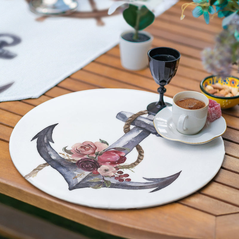 Çapa & Dümen Tasarımlı Denizci Temalı 6+1 Supla Runner Seti Bonvagon