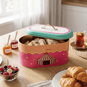 Carnival Nights Oval Metal Ekmek Kutusu 7 Litre, 17.8 x 33.8 x 15.2 cm