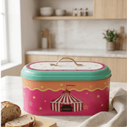Carnival Nights Oval Metal Ekmek Kutusu 7 Litre, 17.8 x 33.8 x 15.2 cm