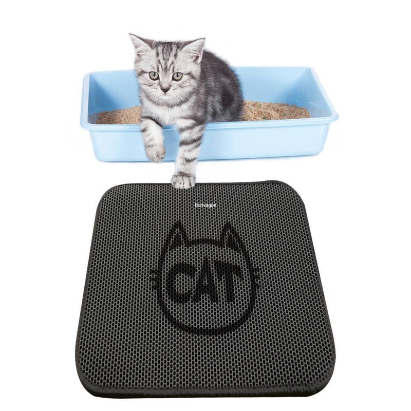 Cat Silhouette Kedi Kumu Toplayıcı Paspas 45x60cm, Kaymaz Taban, Yıkanabilir Bonvagon