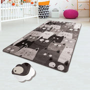 Cats Yıkanabilir Antibakteriyel Çocuk Halısı, Kaymaz Taban, Yıkanabilir Bonvagon