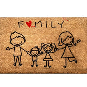 Çekirdek Aile (Nuclear Family) Doğal Koko Hindistan Cevizi Kapı Önü Paspas 60x40cm Bonvagon