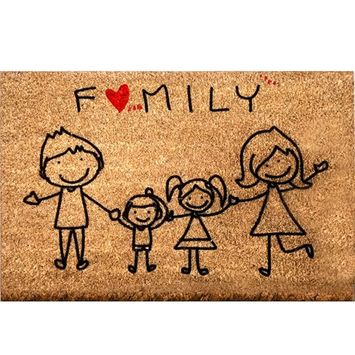 Çekirdek Aile (Nuclear Family) Doğal Koko Hindistan Cevizi Kapı Önü Paspas 60x40cm Bonvagon