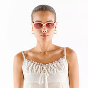 Chiara Toz Pembe Unisex Güneş Gözlüğü  Pembe Degrade
