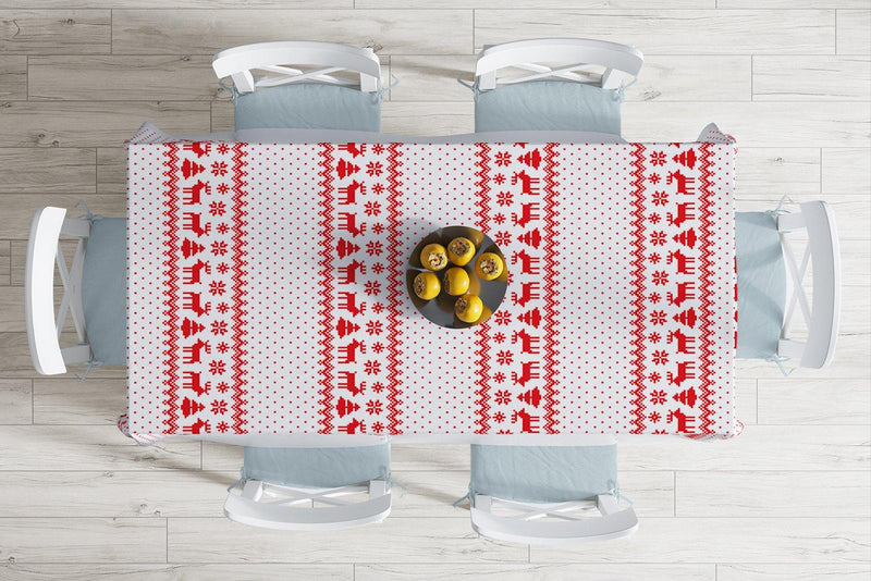 Christmas Şeritli Özel Tasarım Dijital Baskılı Masa Örtüsü