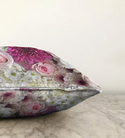 Çiçek Demeti Dijital Baskılı Dekoratif Raşel Kadife Yastık Kırlent Kılıfı Bonvagon