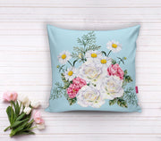 Çiçek Desenli Dijital Baskılı Dekoratif Yastık Kırlent Kılıfı 43x43cm Bonvagon