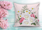 Çiçek Desenli Dijital Baskılı Dekoratif Yastık Kırlent Kılıfı 43x43cm Bonvagon