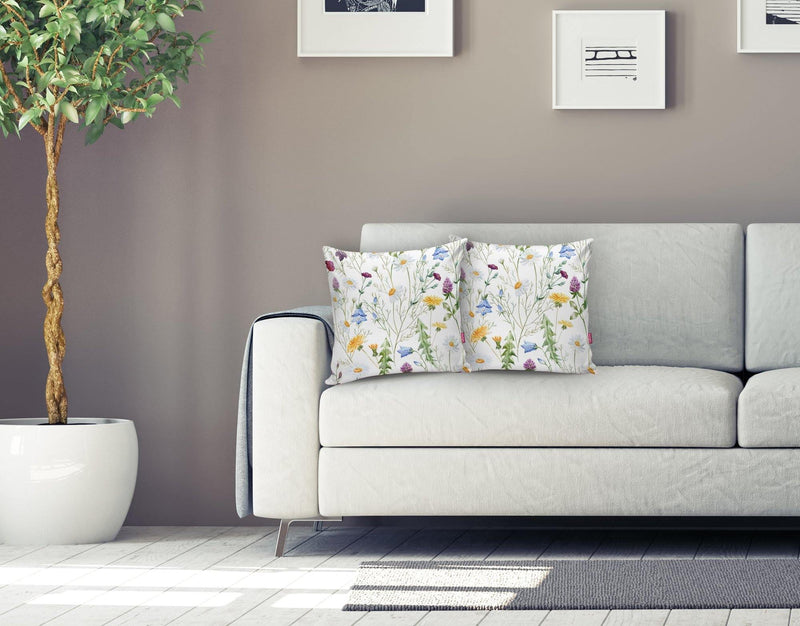 Çiçek Desenli Dijital Baskılı Yastık Kırlent Kılıfı 43x43cm Bonvagon