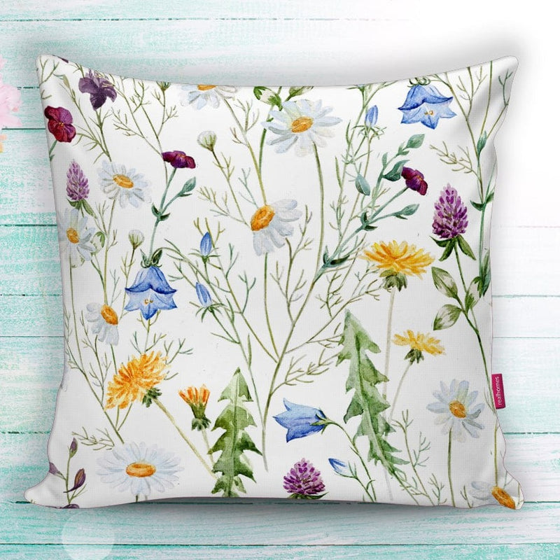 Çiçek Desenli Dijital Baskılı Yastık Kırlent Kılıfı 43x43cm Bonvagon