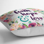 Çiçek Desenli Yazılı Dijital Baskılı Dekoratif Yastık Kırlent Kılıfı 43x43cm Bonvagon