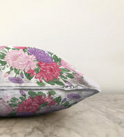 Çiçek Motifli Raşel Kadife Kumaş Çift Taraflı Dijital Baskılı Dekoratif Yastık Kırlent Kılıfı 43x43cm