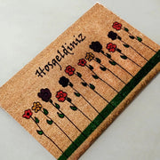 Çiçekler Doğal Koko Hindistan Cevizi Kapı Önü Paspas 60x40cm Bonvagon