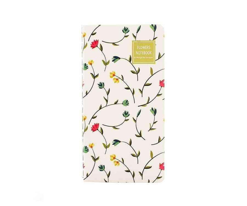 Çiçekli Not Defteri Beyaz Bonvagon