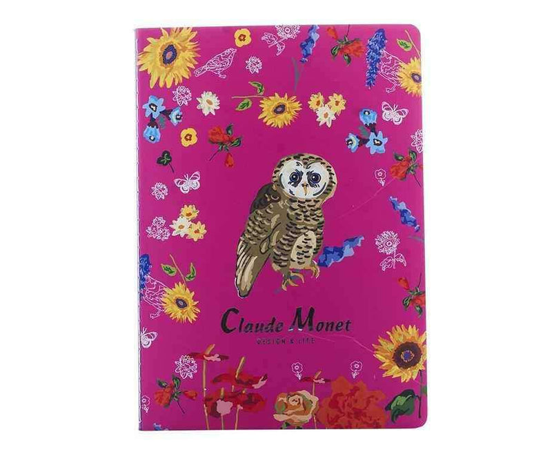 Çiçekli Pembe Baykuşlu Defter Bonvagon