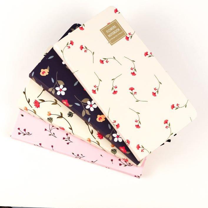 Çiçekli Sert Kapaklı Not Defteri Açık Pembe Bonvagon