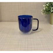 Çift Cidarlı Cam Kupa Lacivert Renk Bonvagon