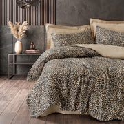 Çift Kişilik Baskılı Saten Nevresim Takımı Kalahari Bej 83 Tel %100 Pamuk