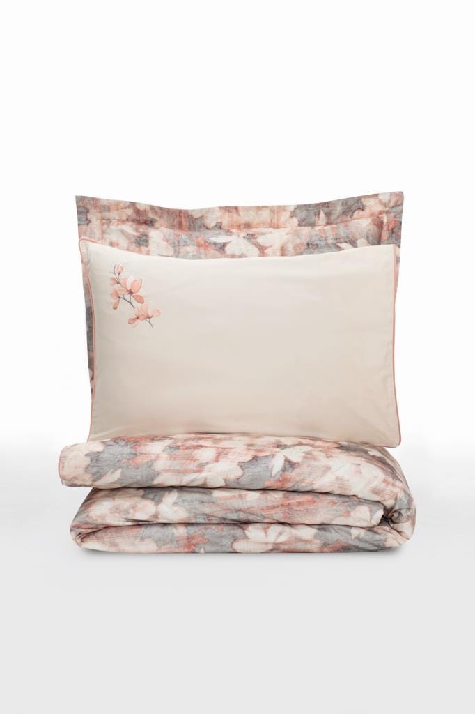 Çift Kişilik Elit Saten Nevresim Takımı Layana Pembe Bonvagon